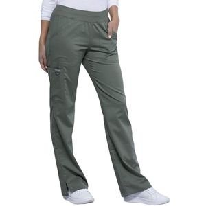 Cherokee Workwear Women's Mid Rise Straight Leg Pull-on Pant olive